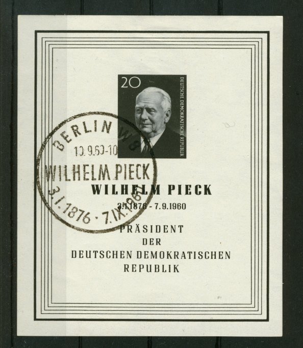 Briefmarke DDR Block 16 gestempelt Tod von Wilhelm Pieck