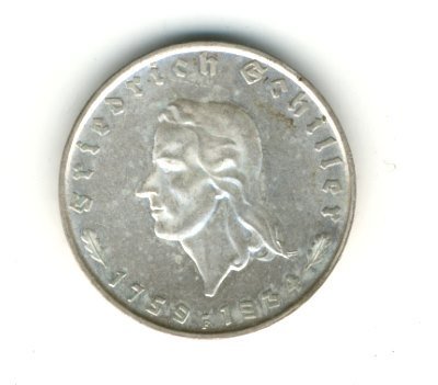 Münze Deutsches Reich Friedrich Schiller 2 RM 1934 F