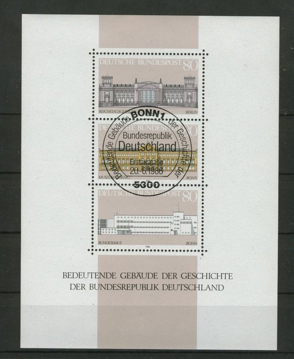 Briefmarke BRD Block 20 gestempelt mit 1287/1289