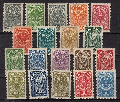 Briefmarken Österreich 255-58 x a + 59-67 + 69-74 **/*