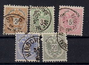 Briefmarke Österreich 44-48 D o