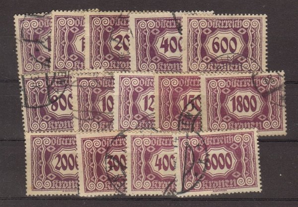 Briefmarke Österreich Porto 118-31 o