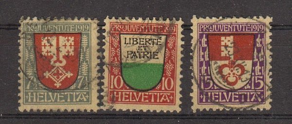 Briefmarke Schweiz 149-51 o
