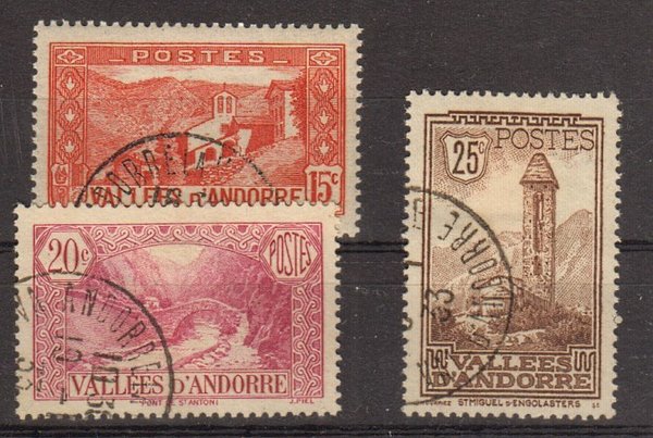 Briefmarke Andorra franz. 29-31 o