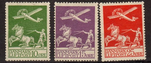 Briefmarke Dänemark 143-45 *
