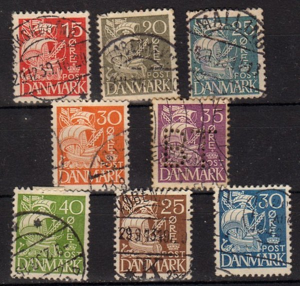 Briefmarke Dänemark 202-09 o