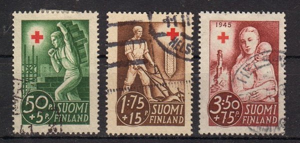 Briefmarke Finnland 233-35 o