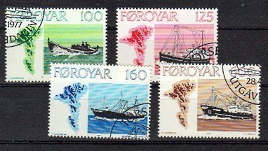 Briefmarke Färöer 24-27 o