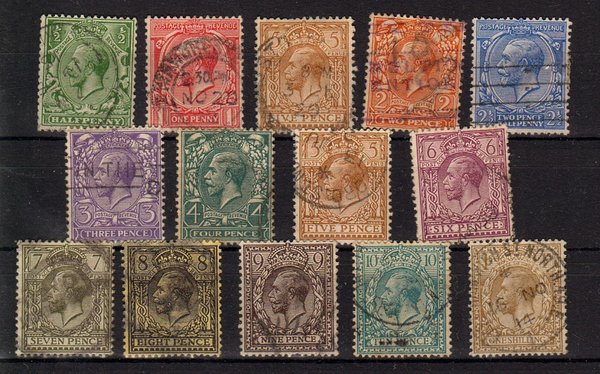 Briefmarke Großbritannien 127-40 o