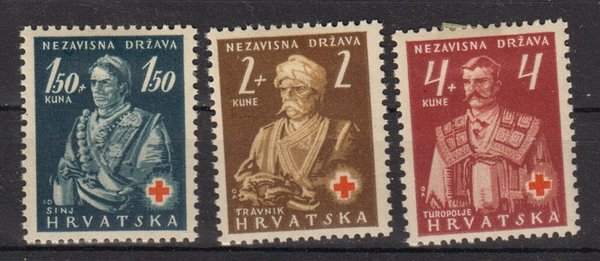 Briefmarke Kroatien 66-68 *