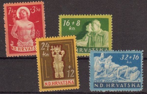 Briefmarke Kroatien 154-57 *