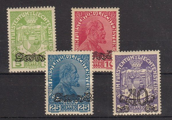 Briefmarke Liechtenstein 11-14 *