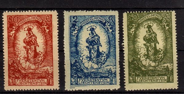 Briefmarke Liechtenstein 40-42 *