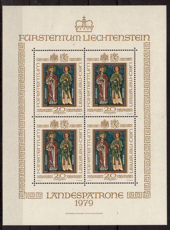 Briefmarke Liechtenstein 734 ** Kleinbogen