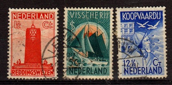 Briefmarke Niederlande 262-63 + 65 o