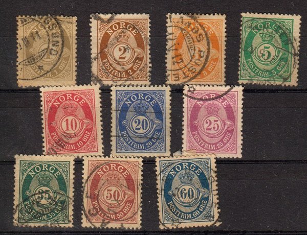 Briefmarke Norwegen 52-61 A o