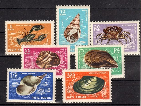 Briefmarke Rumänien 2544-46 + 48-51 **
