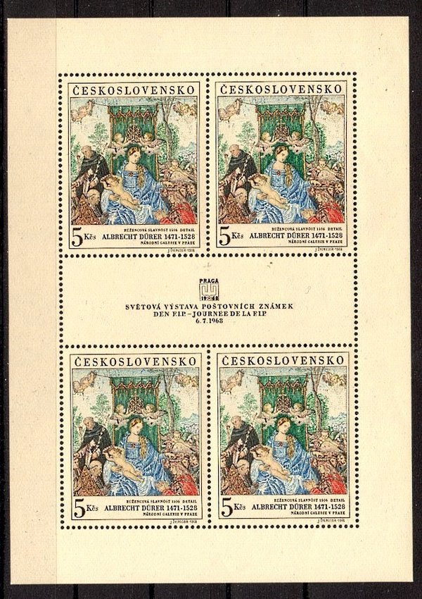 Briefmarke Tschechoslowakei 1805 ** Kleinbogen