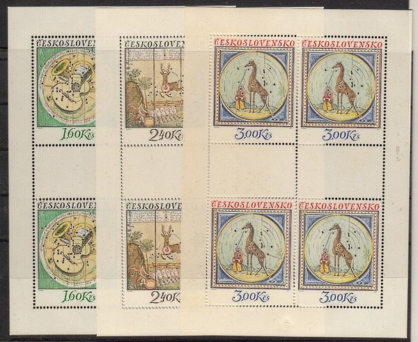 Briefmarke Tschechoslowakei 2219-21 ** Kleinbogen
