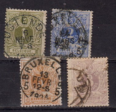 Briefmarke Belgien 23-26 A o