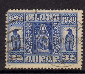 Briefmarke Island 133 o Eckzahn!