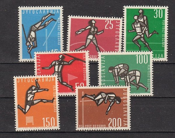 Briefmarke Jugoslawien 1016-19 + 21-23 **