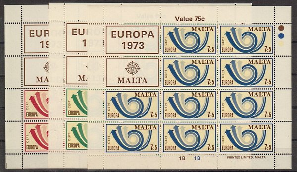 Briefmarke Malta 472-74 ** Kleinbögen