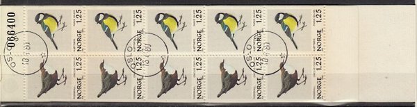 Briefmarke Norwegen 813-14 o Markenheft 3