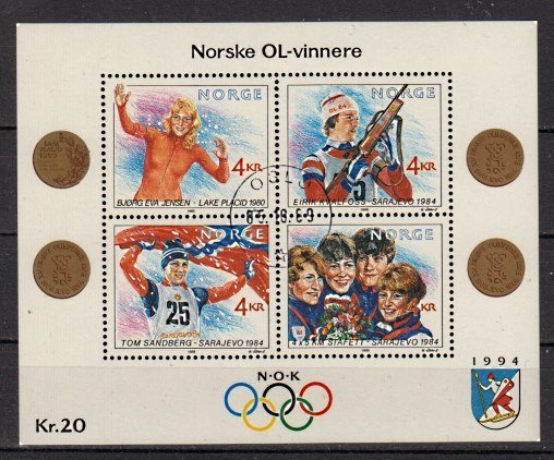 Briefmarke Norwegen Block 12 o