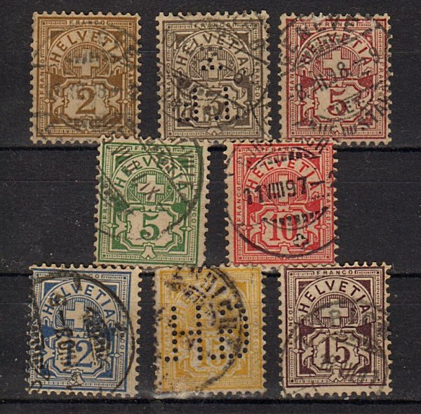 Briefmarke Schweiz 50-57 o