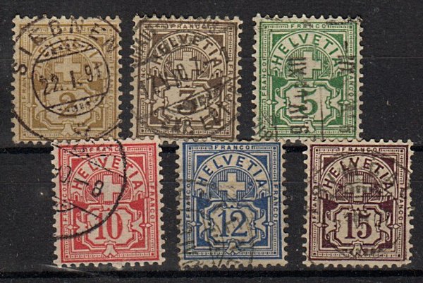 Briefmarke Schweiz 82-87 o