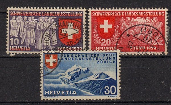 Briefmarke Schweiz 335-37 o