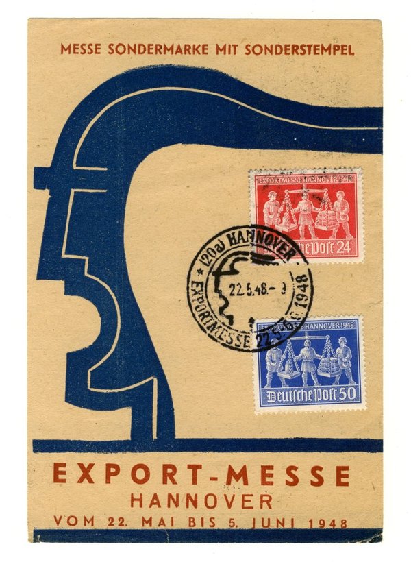 Brief  Alliierte Zone Hannover Messe 1948 mit 969/70