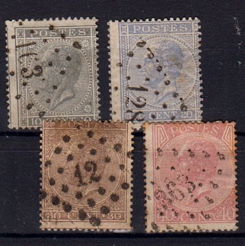 Briefmarke Belgien 14-17 D o