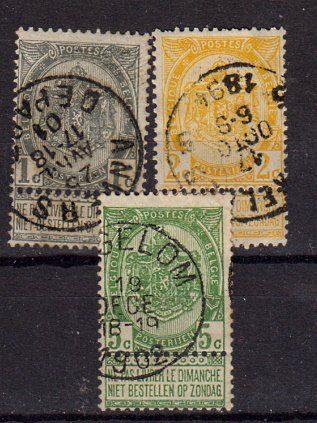 Briefmarke Belgien 50-52 o
