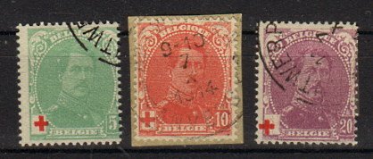 Briefmarke Belgien 107-09 o