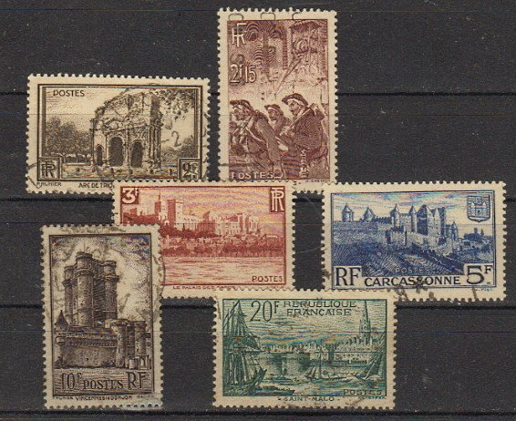 Briefmarke Frankreich 410-15 o