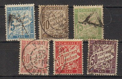 Briefmarke Frankreich Portomarken 28-33 x o