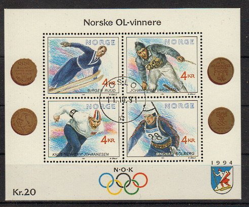 Briefmarke Norwegen Block 16 o