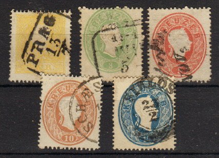 Briefmarke Österreich 18-22 o