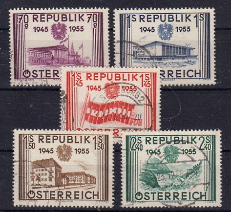 Briefmarke Österreich 1012-16 o