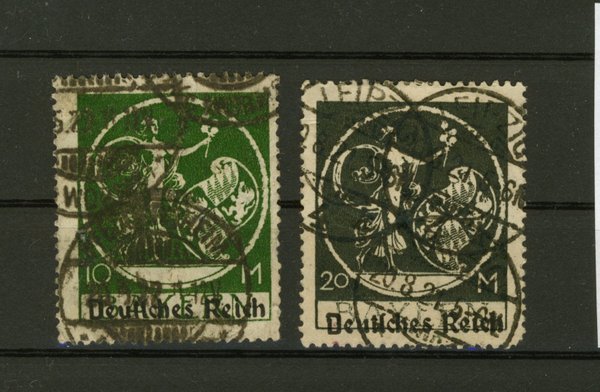 Briefmarke Deutsches Reich 137 I und 138 I gestempelt