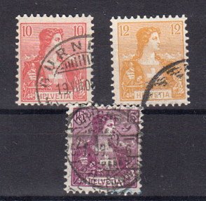 Briefmarke Schweiz 98-100 o