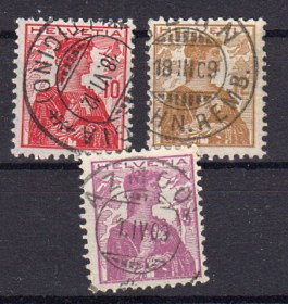 Briefmarke Schweiz 114-16 o
