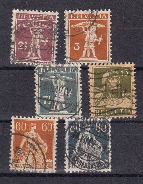 Briefmarke Schweiz 136-41 o