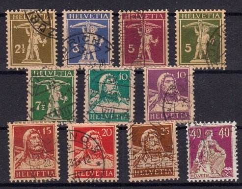 Briefmarke Schweiz 198-208 o