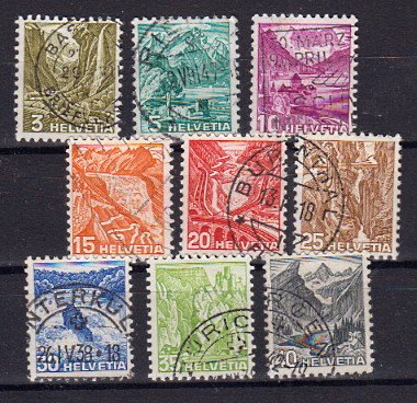 Briefmarke Schweiz 297-305 o