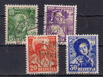 Briefmarke Schweiz 306-09 o