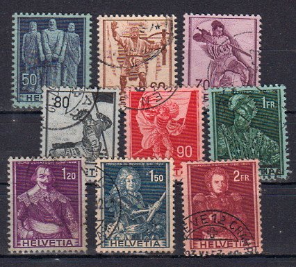 Briefmarke Schweiz 377-85 o