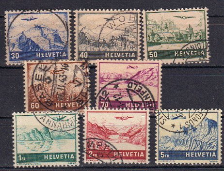 Briefmarke Schweiz 387-94 o